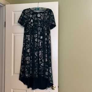 High Low Forest Green and silver dress